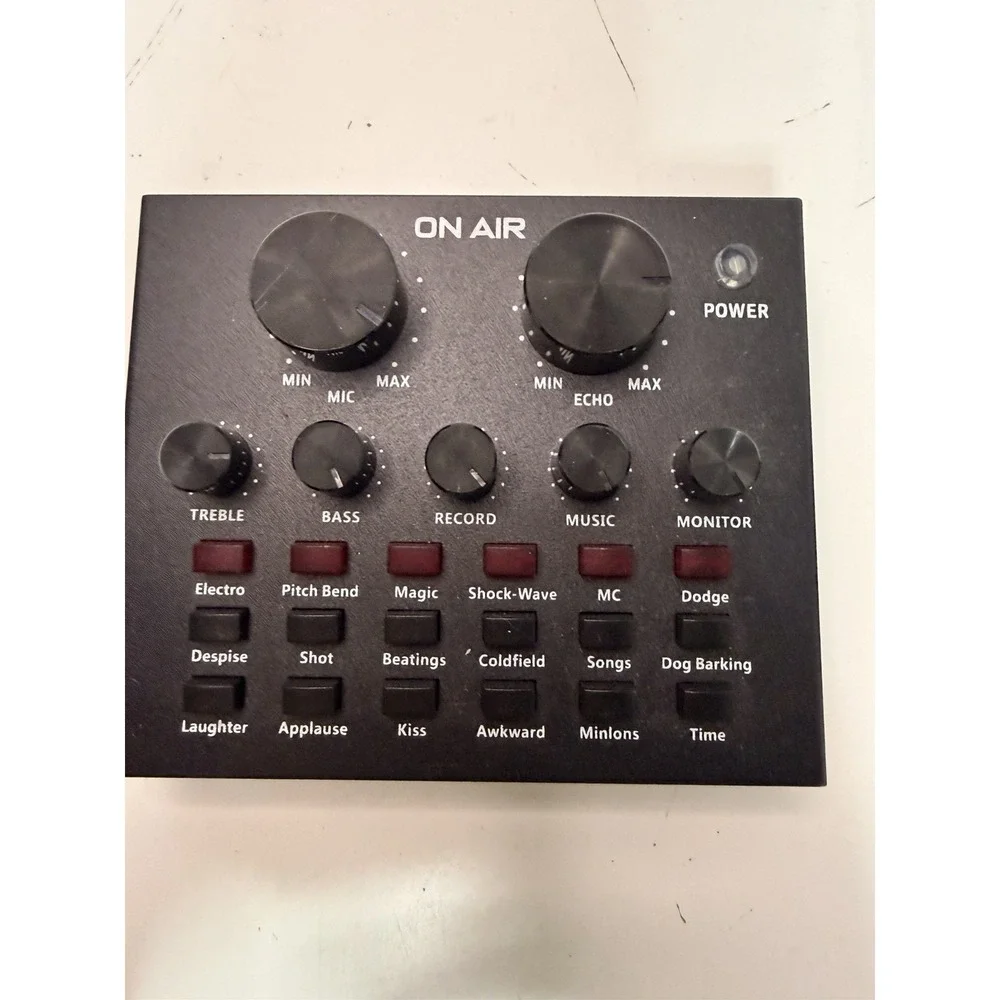 Live Sound Card Audio Interface for Streaming Podcast Karaoke w/ Power Adapter